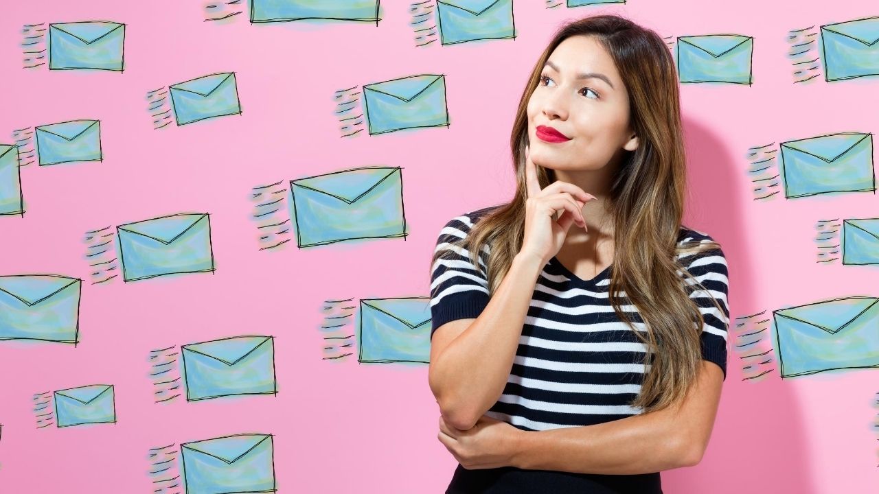woman with email background